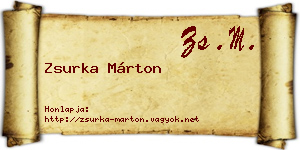 Zsurka Márton névjegykártya