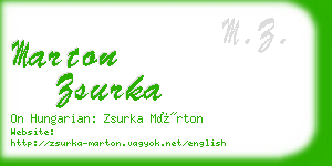 marton zsurka business card